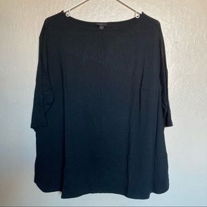 J. Jill Wearever Collection 3/4 Sleeve Black Top Size 1X New With Tags.